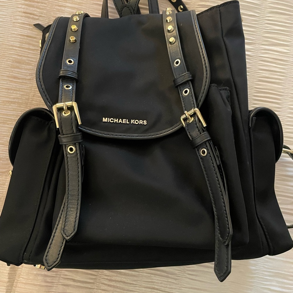 Michael Kors Black Quilted Backpack